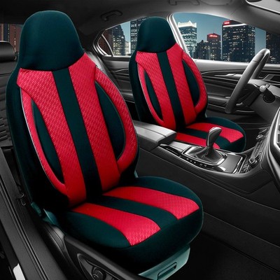 2x Sitzbezüge passend für Dacia Duster 1. Gen. (Rot-Schwarz) | Vorne | Pilot