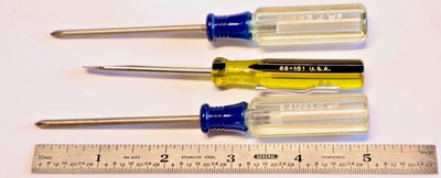 (3) Craftsman & Stanley 100 PLUS Small Pocket Size Screwdrivers / Mt Top Tools