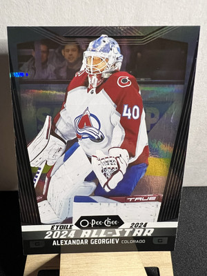 2024-25 O-Pee-Chee Alexandar Georgiev Rainbow Black 40/100 Trikot Nummer Goalie