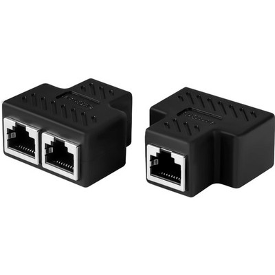 LAN Splitter Adapter 2 Stück RJ45 Kupplung Netzwerk Verteiler