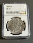 1886  $1  MORGAN SILVER DOLLAR  "PHILADELPHIA"  NGC MS61  #6541391-025