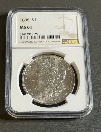1886  $1  MORGAN SILVER DOLLAR  "PHILADELPHIA"  NGC MS61  #6541391-025