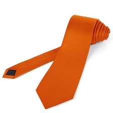63'' XL Men's Ties Extra Long Solid Pure Color 3.35" 8.5CM Necktie Big Orange