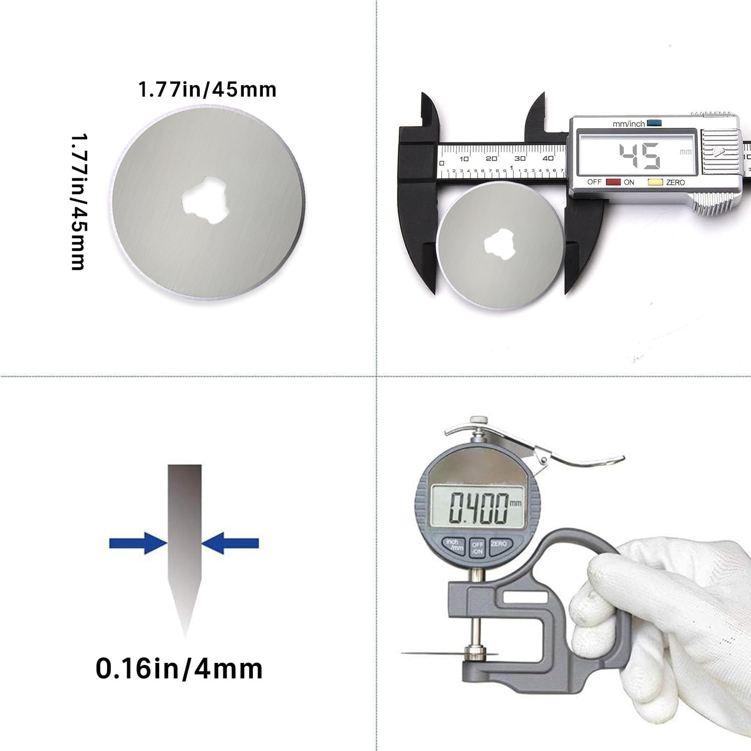Rotary Cutter Blades 45mm 5 Pack for Fits Fiskars,Olfa,Truecut Cutter... 
