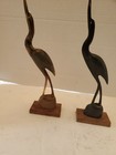 Vintage Pair  Carved Horn Mcm Crane Stork Heron Bird Sculpture Figurine Art Luck — photo 3