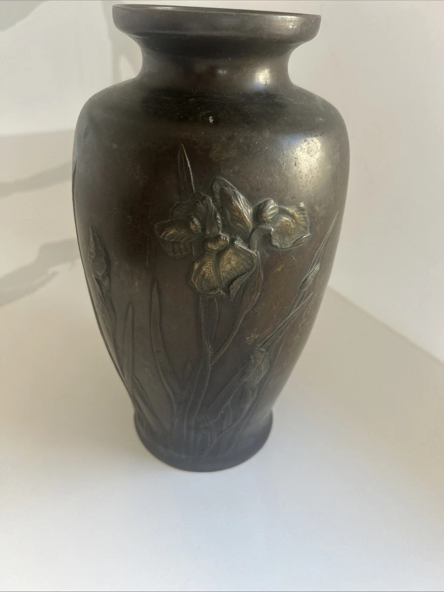 古銅七宝饕餮文耳付瓶⁄清朝時代-17世紀 銅製⁄七宝銅胎花器⁄中国古美術