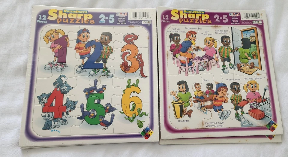 Puzzle Patch Sharp Children's Puzzles Lot of 12 Mixed Themes New Sealed - Image 3 of 4