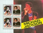 St Vincent 1985 Michael Jackson, MNH pane of 4 x 90¢ sc#899