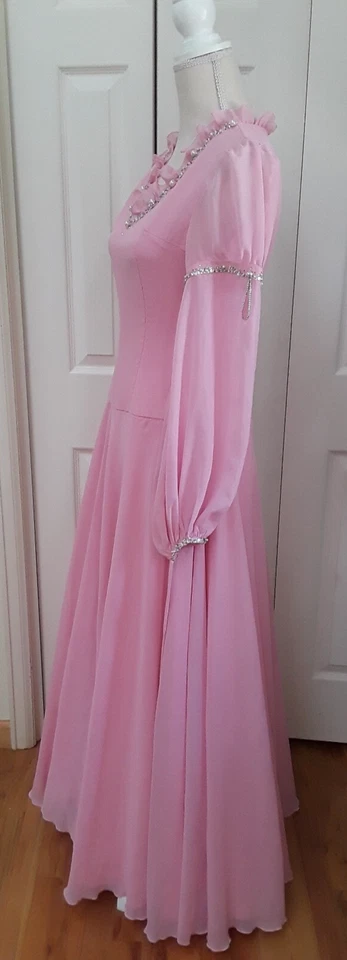 Vestido Disfraz Princesa Persa Medieval Cosido a Mano Rosa Talla 6/Pequeño Foto 3 de 4