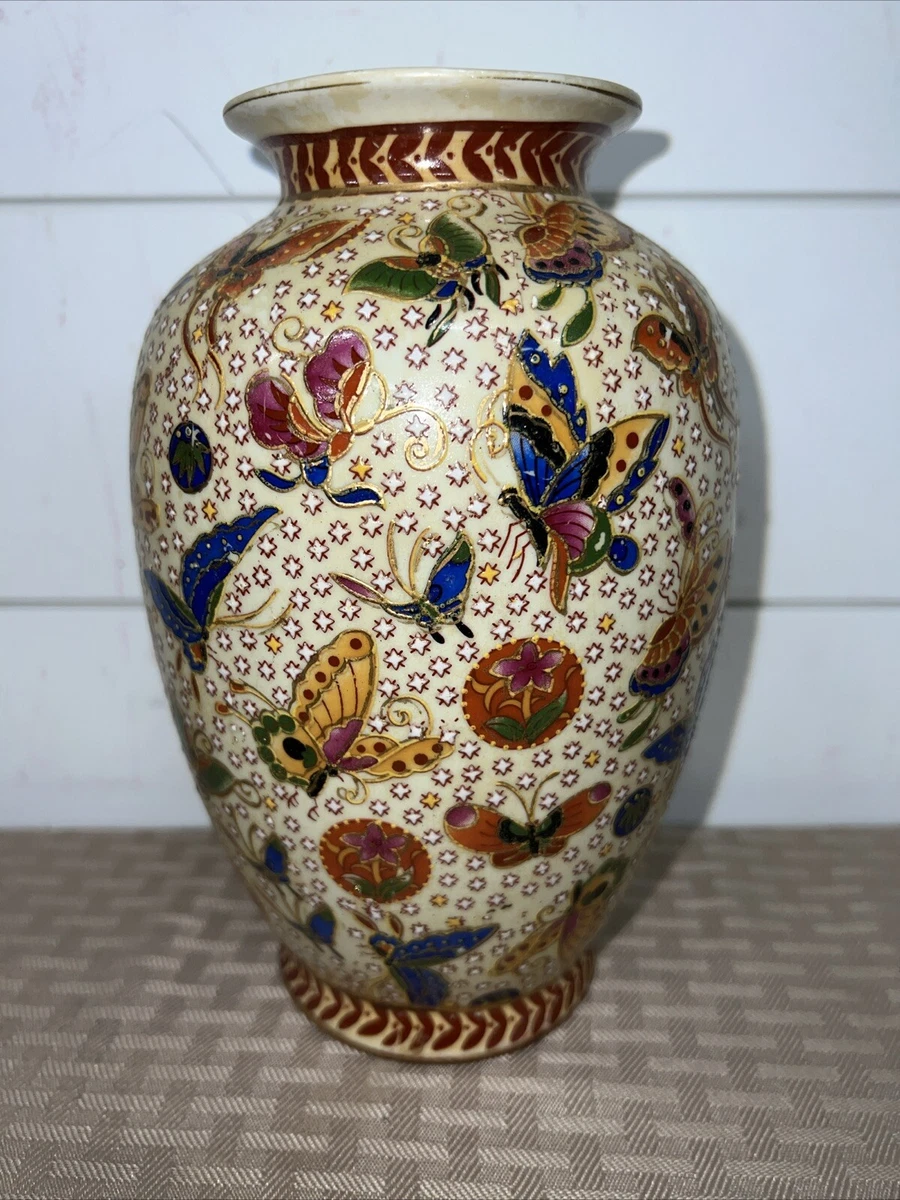 中国の古い花瓶 中国蝴蝶花瓶印第安纳收藏中国花瓶、罐子(1900-现在) | eBay