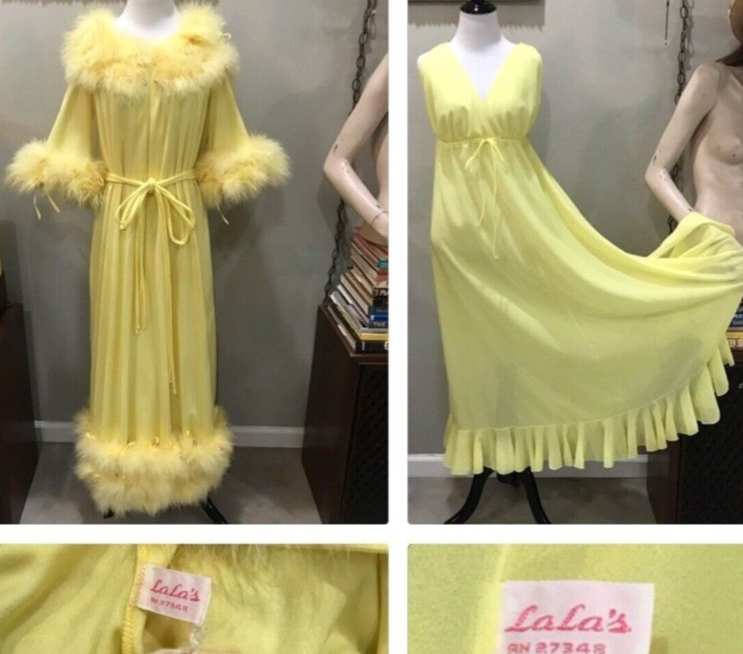 marabou night robe with feathers