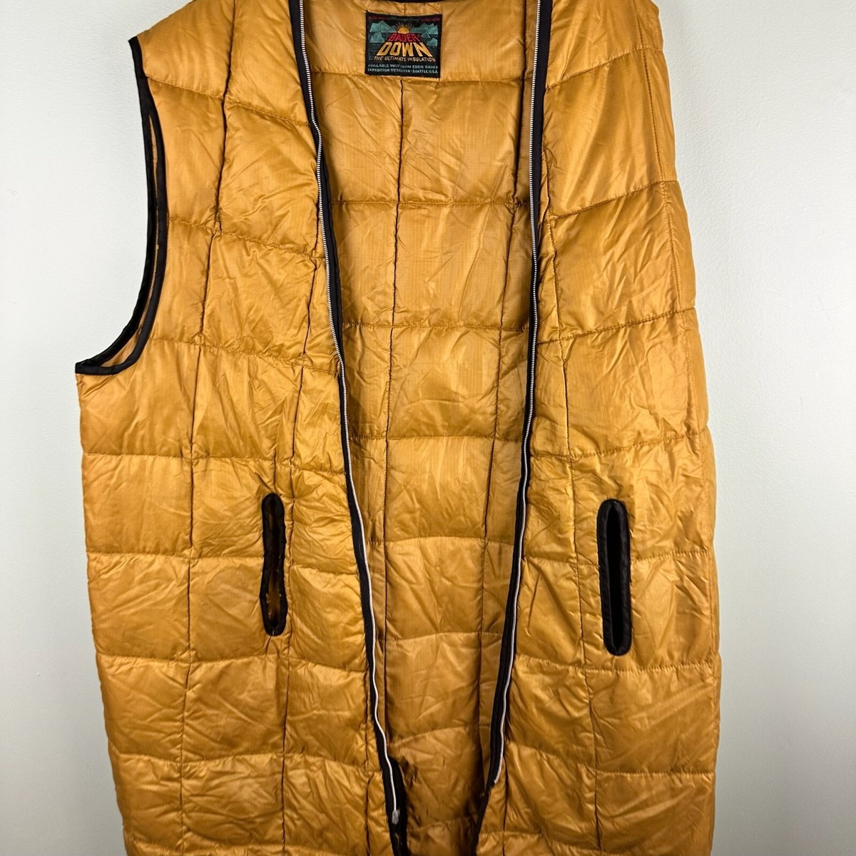 Eddie Bauer Down Vintage 80s 90s Zip Out Liner ONLY Yellow