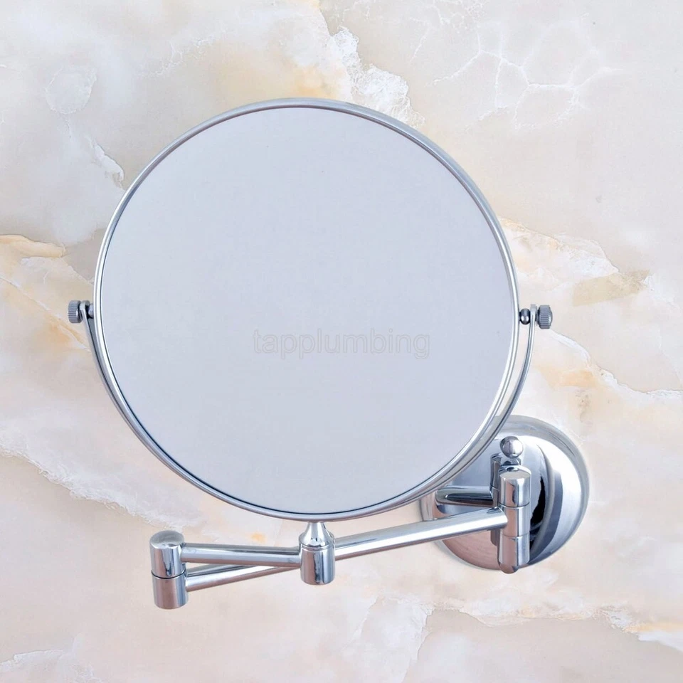 Chrome Wall Mount Makeup Mirror 8 Inch 1X 3X Magnifying Double Sided Mirror - Image 3 of 4