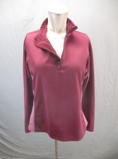 REI Size L Womens Red 1/2 Zip Stand Collar Fleece Lined Athletic Pullover 806