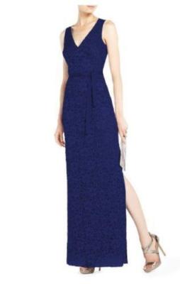 NEW AUTH BCBG Maxazria NADIR LACE EVENING GOWN in Blue Depth $368