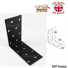 Decorative BLACK Corner Brace ANGLE BRACKET Timber Mending 80x80mm x 40mm
