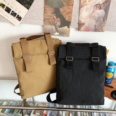 Simple Stylish Canvas Backpack for Men and Women Casual Backpack Student Bag