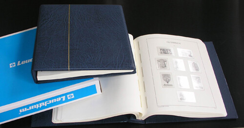 Leuchtturm Sf Vordruckalbum ÖSterreich 1990-2009 Im Blauen Schraubbinder Neu!-image