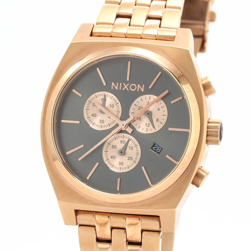 Nixon time shop teller chrono leather