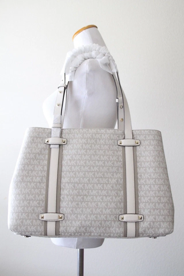 Bolso de Mano MICHAEL MICHAEL KORS Griffin Grande Logo Jacquard 30T8TN7T3J Natural Foto 2 de 4