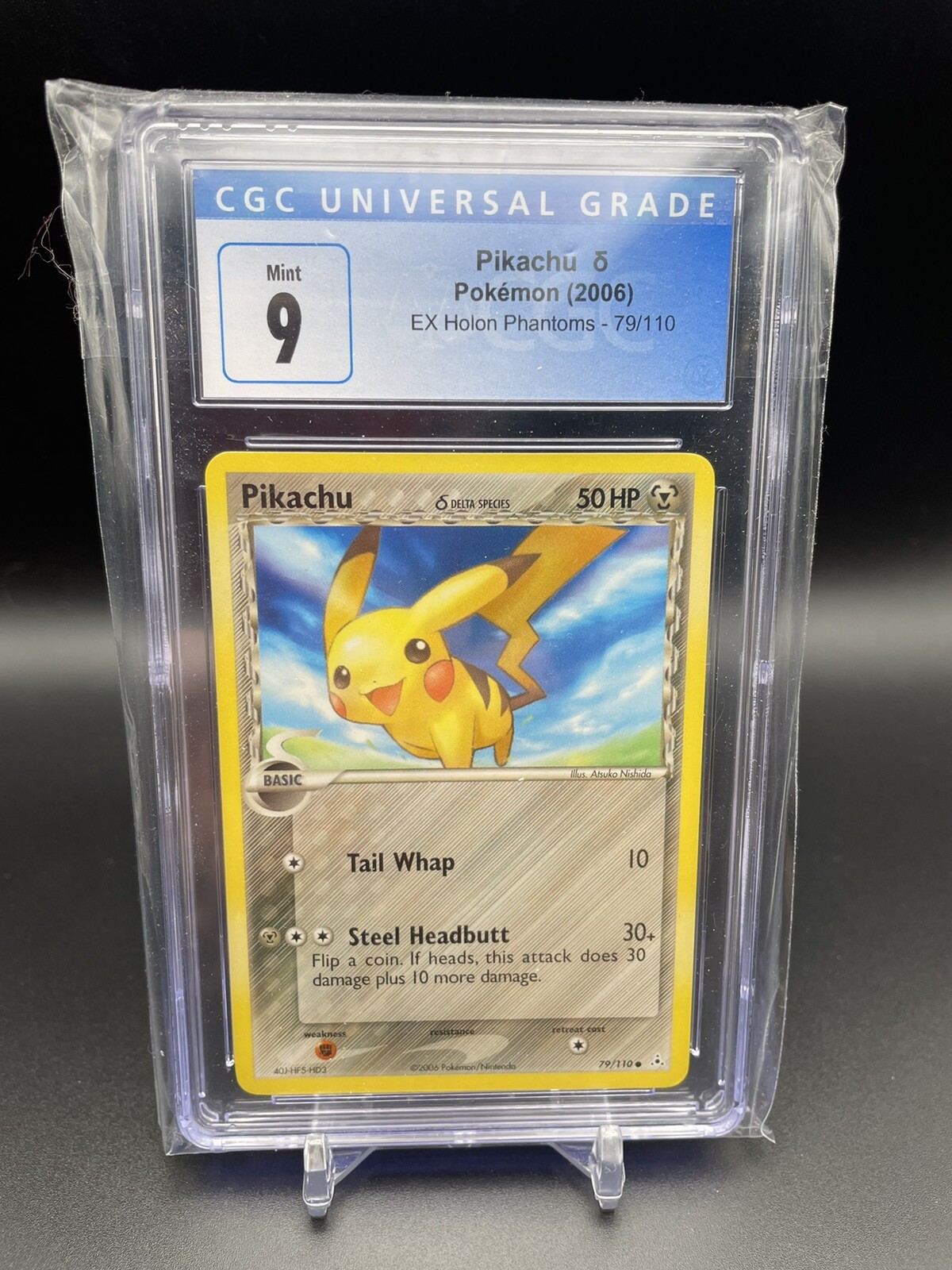 2006 POKEMON EX HOLON PHANTOMS DELTA 79/110 PIKACHU CGC 9