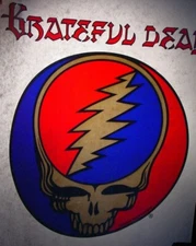GRATEFUL DEAD SKULL 1970's VINTAGE ROCK & ROLL IRON ON TRANSFER -NICE, B-5