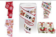 2.5 inch x 10 yards, Christmas Wired Ribbon