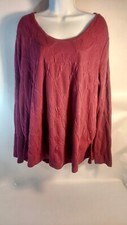 Simply Vera-Vera Wang Burgandy Raised Crinkle Texture Design Sz XL Tunic