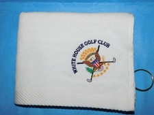 WHITE HOUSE GOLF CLUB, GOLF TOWEL EMBROIDERED 23 1/2" X 15 1/2" GREAT GIFT ITEM