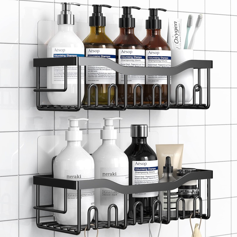 Shower Caddy 2 Pack,Adhesive Shower Organizer for Bathroom Storage&Home Decor...