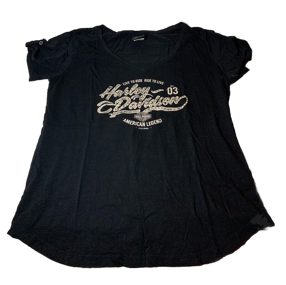 Harley Davidson Shirt Womens XL Black