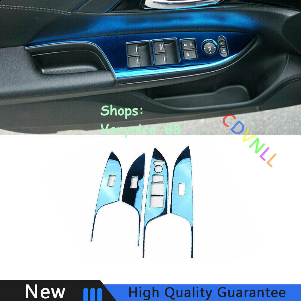 For Honda Accord 9th 2014-2017 Blue Titanium Window Lock Lift Panel Frame Trim