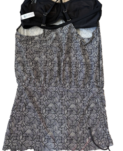 Discontinued Athleta Laguna Side Tie Scrunch Tankini Swim Top Black White 36 B/C - Picture 7 of 7