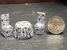 Dollhouse Miniature Kitchen Table Chairs J 1:48 quarter scale B530 DollysGallery