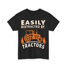 Easily Distracted By Tractors Shirt, Farmer Tractors Lovers Men T-shirt
