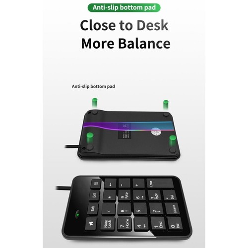 Mini Numpad USB Filaire Numéro Clavier Durable pour Ordinateur Portable Number Pad Clavier - Photo 4/8