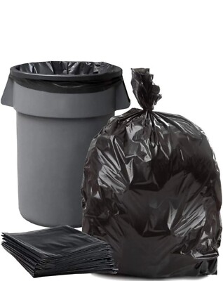 60 Gallon Black Industrial Home Kitchen Contractor Trash Bag (4-Mill) - 50/Box