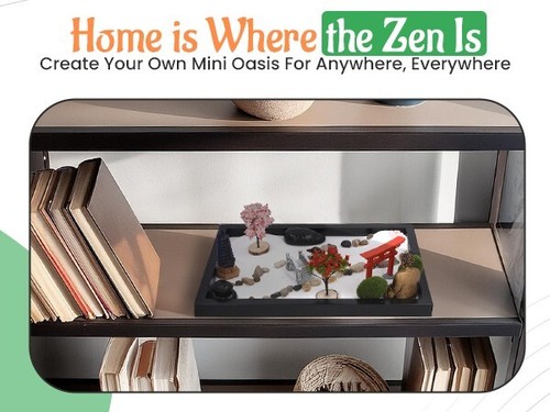 Hermoso kit de jardín zen japonés jardín zen arena jardín zen para escritorio - Imagen 16 de 18