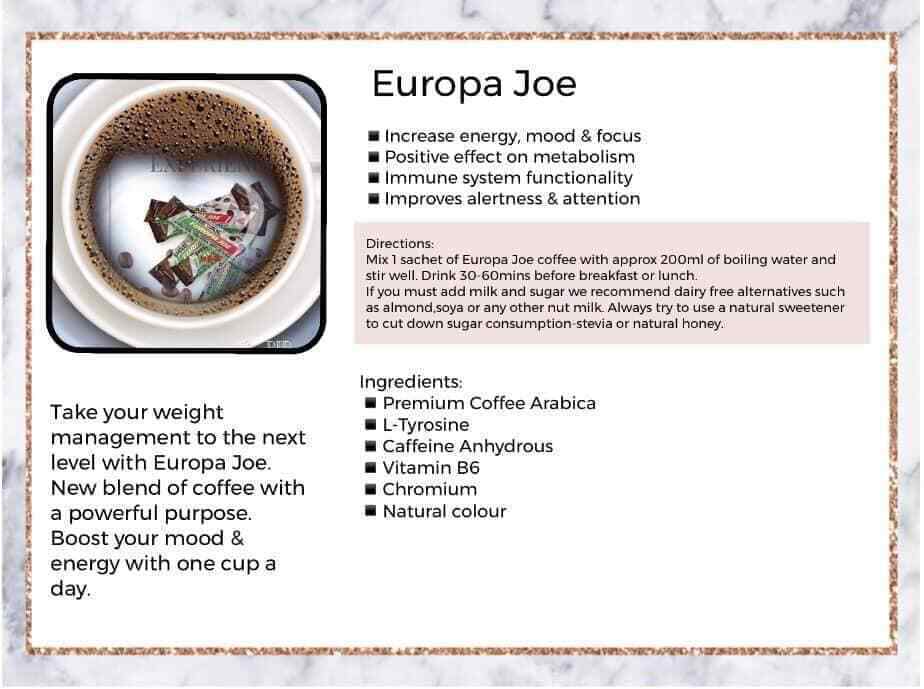 Valentus Prevail Europa Joe NEW Weight Management Coffee 24 Sachet 4 Weeks Regularna gwarancja