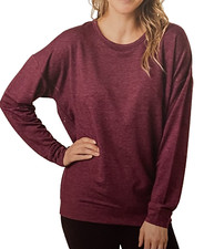 New Tuff Athletics Women  s Crewneck Tencel Lightweight Active Sweatshirt Medium