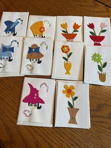 Vintage Handmade Note Cards, Set Of 10