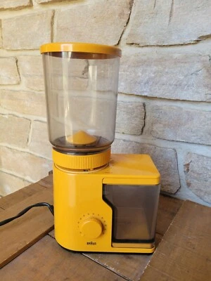ANCIEN MOULIN À CAFÉ ÉLECTRIQUE VINTAGE BRAUN ORANGE DESIGN REF 4036 ☕️ - Photo 1/4