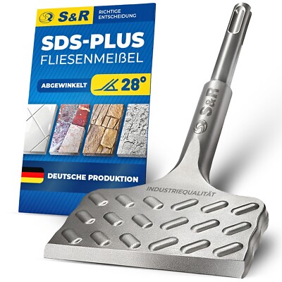 S&R Hochleistungs - Fliesenmeißel SDS plus 180mm/165mm x 75mm. Made in Germany 