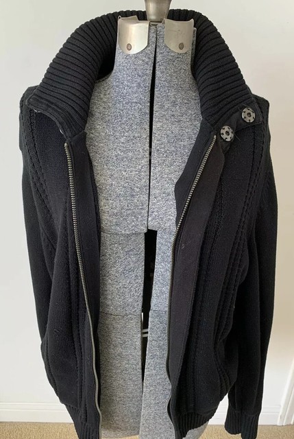 heavy black cardigan