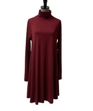 ASOS Women’s Casual Swing Dress with Turtleneck & Long Sleeves Oxblood Size 2