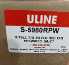 Uline 3 3/4 x 1 7/8" Fluorescent Red Tags - Pre-Wired, 100 Count, A-5980RPW New