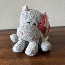 Russ Berrie Luv Pets Plush Hippo HOOPLA Small Gray Floppy Bean Bag Toy Lovey 5"