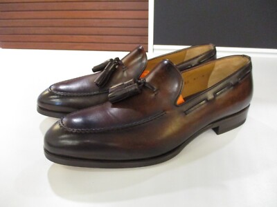 Magnanni Brown Tasseled Penny Loafers size 8 H EXTRA WIDE (4508B)