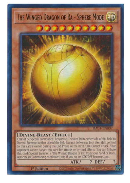 Ultra Rare x3 Winged Dragon of Ra Sphere Mode RA01-EN007