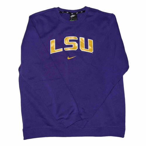 Nike Men’s LSU Tigers Pullover Purple Crewneck Sweater BQ8502-547 Size XL - Picture 1 of 6